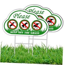 2-Pack No Peeing or Pooping Dog Signs - 13.8" x 8.3" Double-Sided Yard Signs