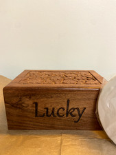 Acacia Wood Tree of Life, hand carved Engraved cremation urn for pets