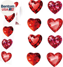 Diamond Heart Stickers,500Pcs Valentine'S Heart Simulated Gemstone 1 Inch Packag