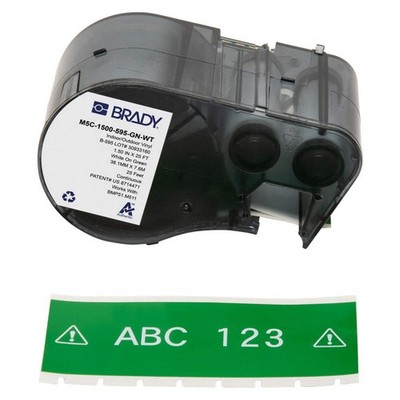 BRADY M5C-1500-595-GN-WT Continuous Label Cartridge,Green,Gloss 808DV5