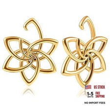 2PCS Heart Ear Weights for Stretched Ears Gauges Ear Plugs 6G 4mm  5 Gold