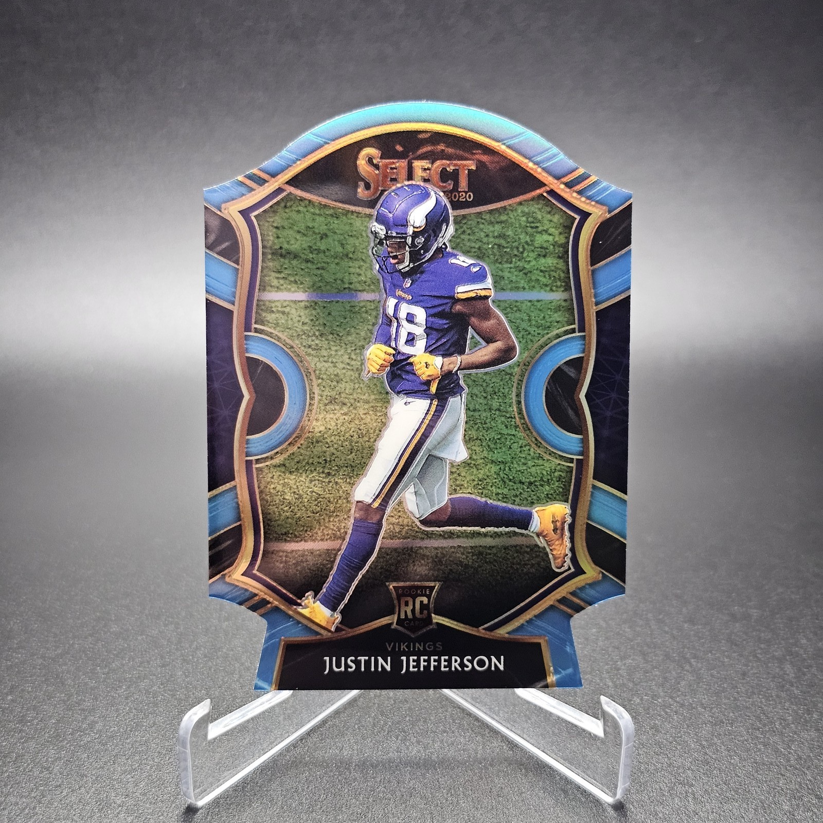 2020 Panini Select Justin Jefferson Light Blue Prizm Die Cut Rookie #61 12852