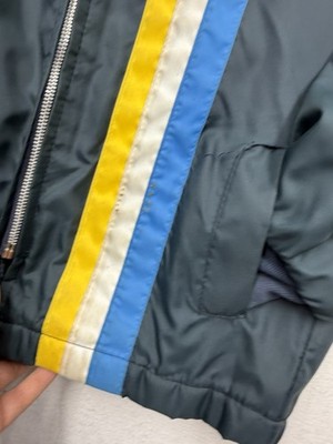 Vintage Bell System Blue, Yellow, White Fleece Lined Racing Jacket