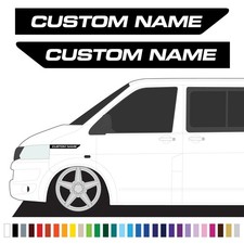 Custom Personalised Van Name Wing Stickers x 2 - Campervan Van Decal
