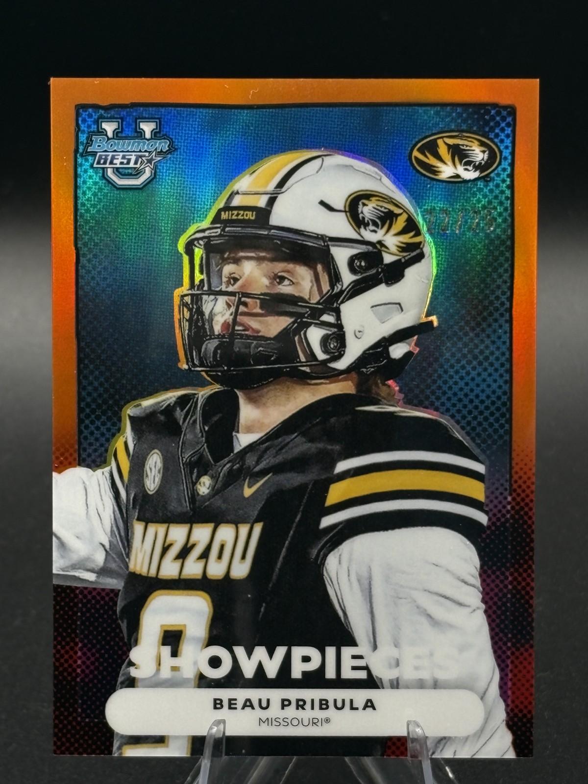 2025 Bowman's Best University - Bowman Showpieces Beau Pribula #BS-19 Orange...