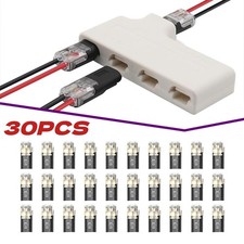 30 PCS Double-Wire Plug-in Cable Snap Connector Terminal Block w/ Locking Buckle