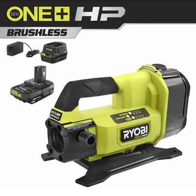 #ad Ryobi One HP 18v 1 4 HP Battery Powered Transfer Pump Tool Only RY20WP18BTL $123.00