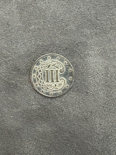 1857 (Three) 3-Cent Silver * AU+ Details * Scarce * Low Mintage - Picture 9 of 10
