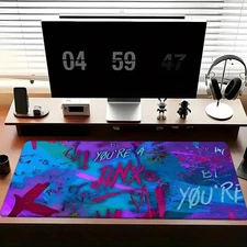 15.7x35.4 inch Jinx Gaming Desk Mat & Mouse Pad with Neon Glow-Large Non-Slip Wa