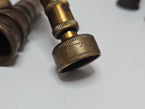 VTG LOT 10 BRASS garden HOSE NOZZLE TWIST spinkler many makers Antique Vintage - Picture 19 of 24