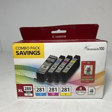 CANON 280XL/281 CMYK  PGBK-XL COMBO INK NEW SEALED GENUINE OEM