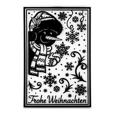 Prägeschablone Frohe Weihnachten & Schneemann - NEU (Jittenmeier)