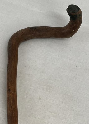 Unique Han Carved Walking Cane Stick Twisted Branch Vine Primitive Folk Art 34 