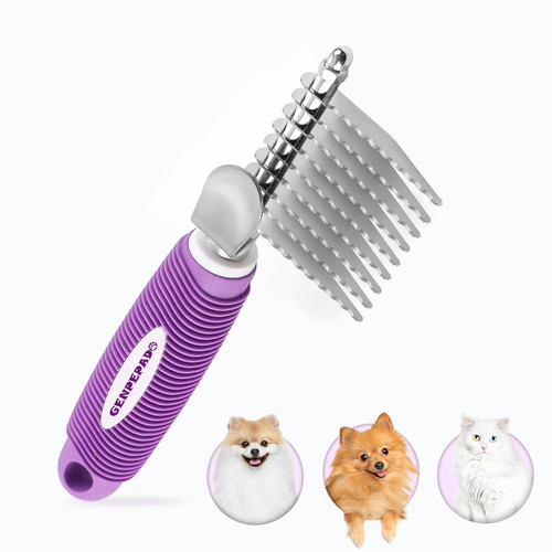 Dematting Undercoat Rake Comb for Dogs & Cats with Long 2.5-In Large