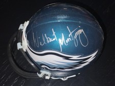 Wilbert Montgomery Signed Philadelphia Eagles Mini Helmet JSA COA Football