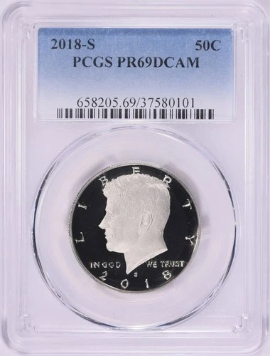 2018 S KENNEDY HALF DOLLAR PCGS PR69 DCAM "SUPER GEM" MB 5504