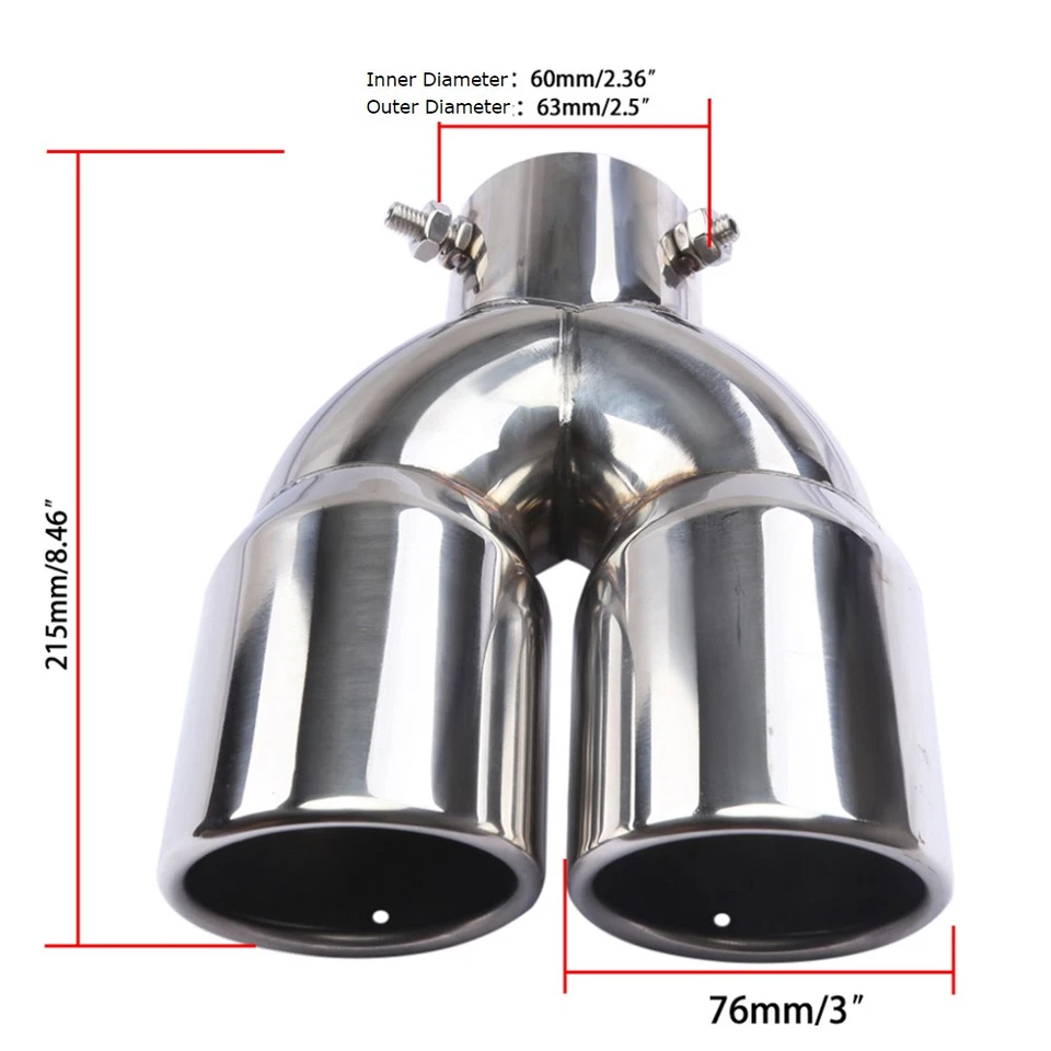 Rear Car Dual Exhaust Pipe Tail Muffler Tip Throat Tailpipe For Porsche Cayman Foto 2 de 4