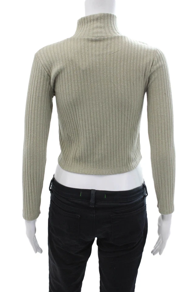 Suéter Pullover Wilfred Free Unisex Rayas Cuello Simulado Beige Algodón Talla S Foto 3 de 4