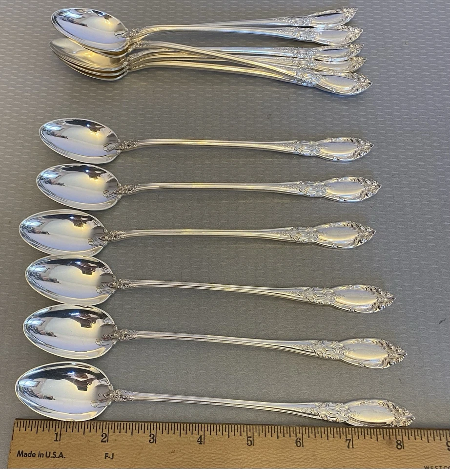 Ложка чайная ледяная Towle KING RICHARD из чистого серебра НАБОР 6 без моно 8,25 дюйма 275 г - Изображение 3 из 4