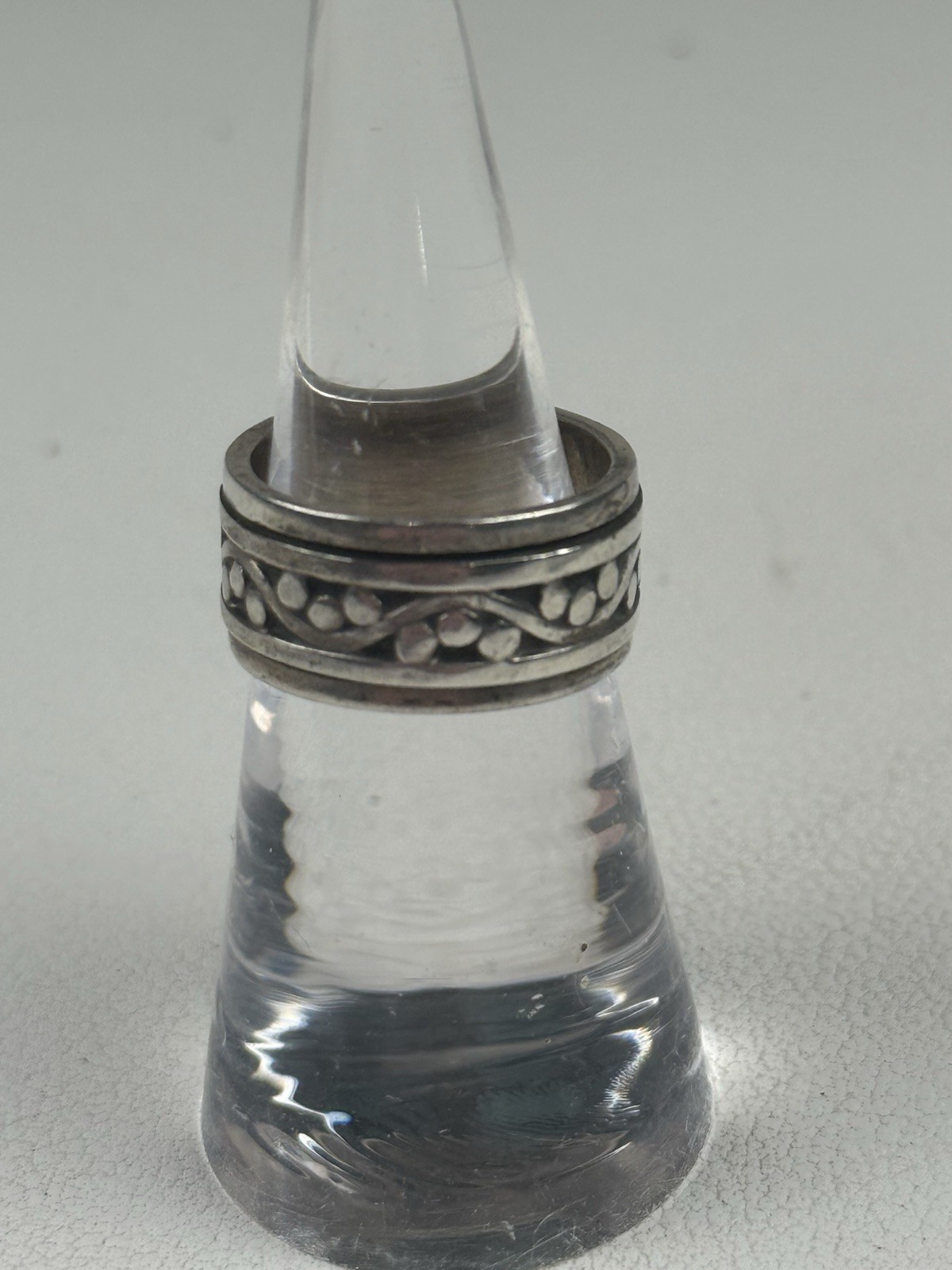 Geoart Sterling Silver Ring Patterned Size 6.5 - image 5