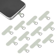 12pcs Phone Tether Tab, Universal t Shape Phone Lanyard Patch, Grey