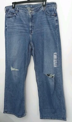 Old Navy Jeans Womens Size 22 NEW Sky-Hi Wide Leg Extra High Rise Distressed