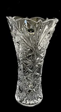 Flower Vase 12" Centerpiece Bud Vase Clear Color Czech Bohemia Crystal Gift