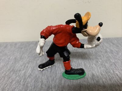 Vintage 1998 Hand Painted Disney Bullyland PVC Goofy Soccer Goalie Figure