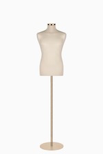 Busto uomo sartoriale manichino maschile ecrù oro tonda