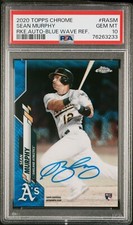 2020 Topps Chrome #RASM Sean Murphy Blue Wave Rookie Auto #D 108/150 RC PSA 10
