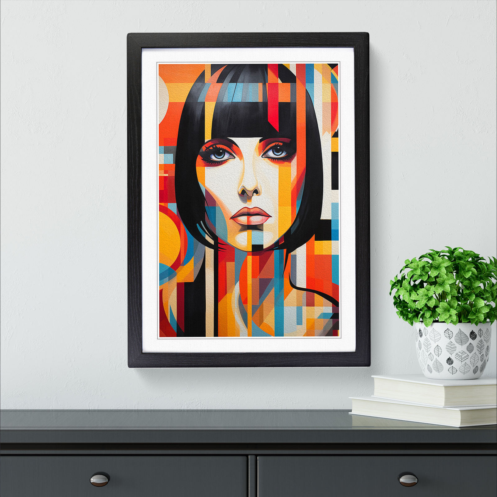 Woman Constructivism Framed Wall Art Poster Print Picture Home Decor