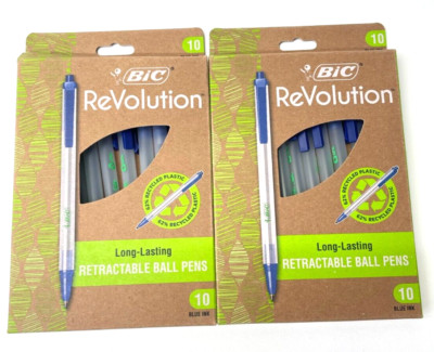 BIC ReVolution Clic Stic Ballpoint Pens, Blue, Medium Point, 20 Pack