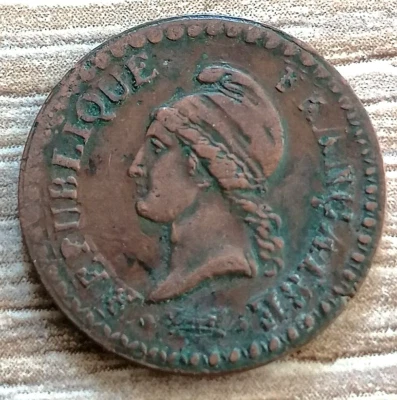 Un centime Dupré, Ière République AN 6 ( 53/50 ) Paris en cuivre - Photo 1/2