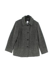 London Fog Women's Coat L Grey Wool With Other, Polyester, Rayon Overcoat