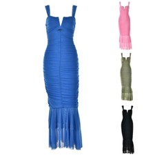 Wedding Guest Evening Party Maxi-dresses Solid Color Patch Work Long Skirts
