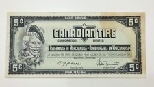 1974 Canadian Tire 5 Cents Circulated Banknote CTC Gas Bar Cash Bonus E130