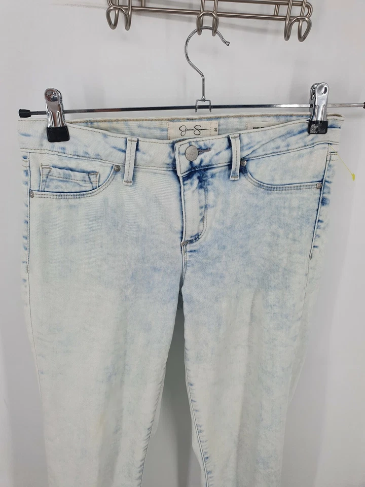 Jessica Simpson Skinny Jeans Womens Size 26 Acid Wash Kiss Me Ankle  Low Rise - Image 2 of 4