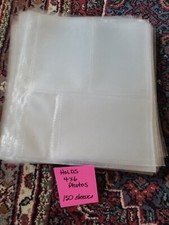 150 lot 4X6 Photo Album Pages For 3 Ring Binder, Archival Photo Sleeves Used