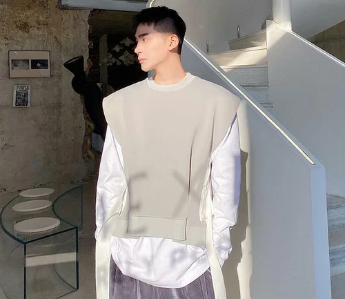 Mens Fashion Kniting Vest Winter Youth Loose Round Collar Sleeveless Casual Tops - Bild 5 von 11