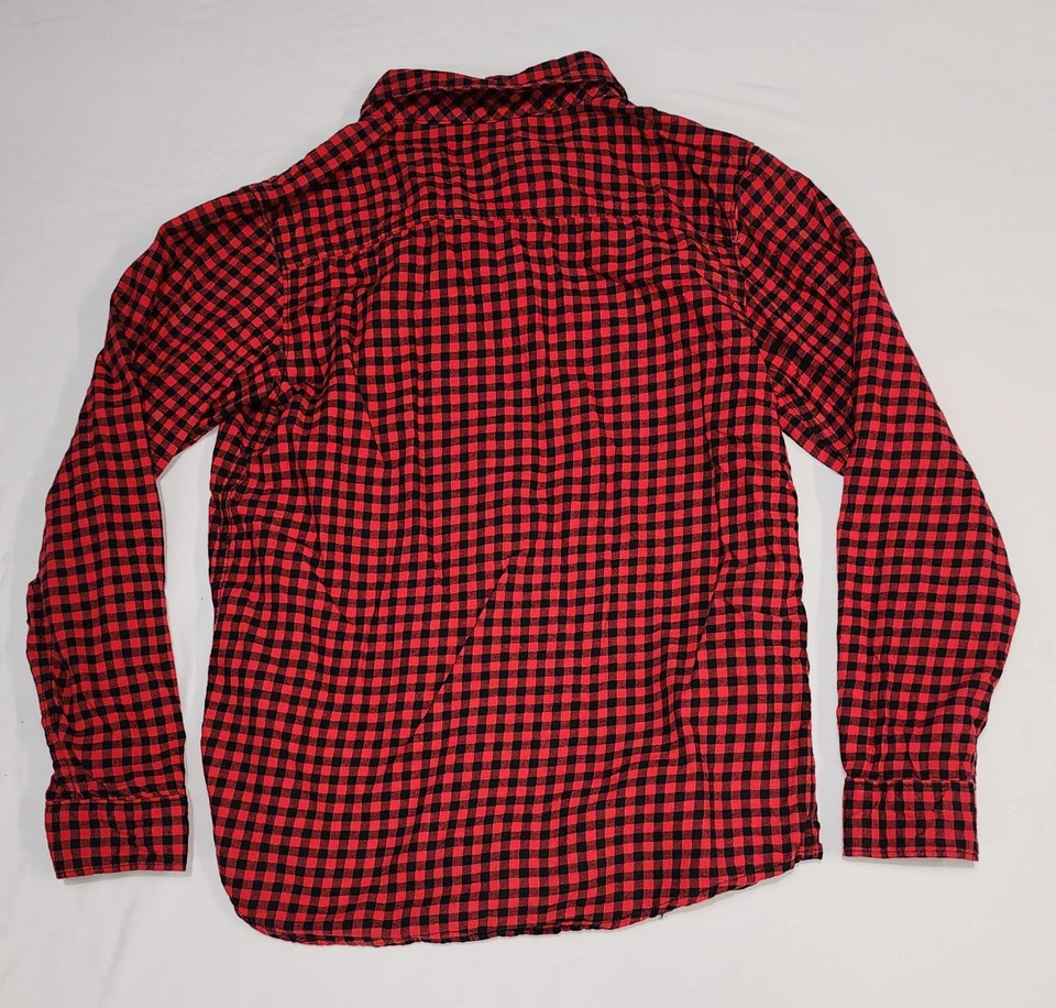 Carter's Boys Checkered Button Up Red & Black Comfy Shirt Size 14 - Image 2 of 4