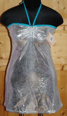 Soleil Sucré - Robe de bain, Motif python argenté et bleu turquoise T L neuve - Photo 1/2