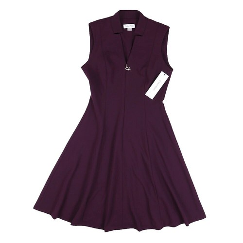 navy blue dress for baby girl Calvin Klein Pleated A-Line Dress Size 4 Fit Flare Lined Sleeveless Black  Dress