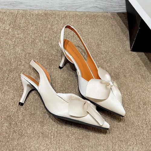Fashion Women's Summer Bow Tie Pointed Toe Thin High Heels Stilettos Sandals - Picture 4 of 19