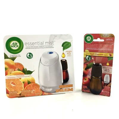 Air Wick Essential Mist Oil Diffuser+ Limited Ed Apple Cinnamon /Mandarin Refill