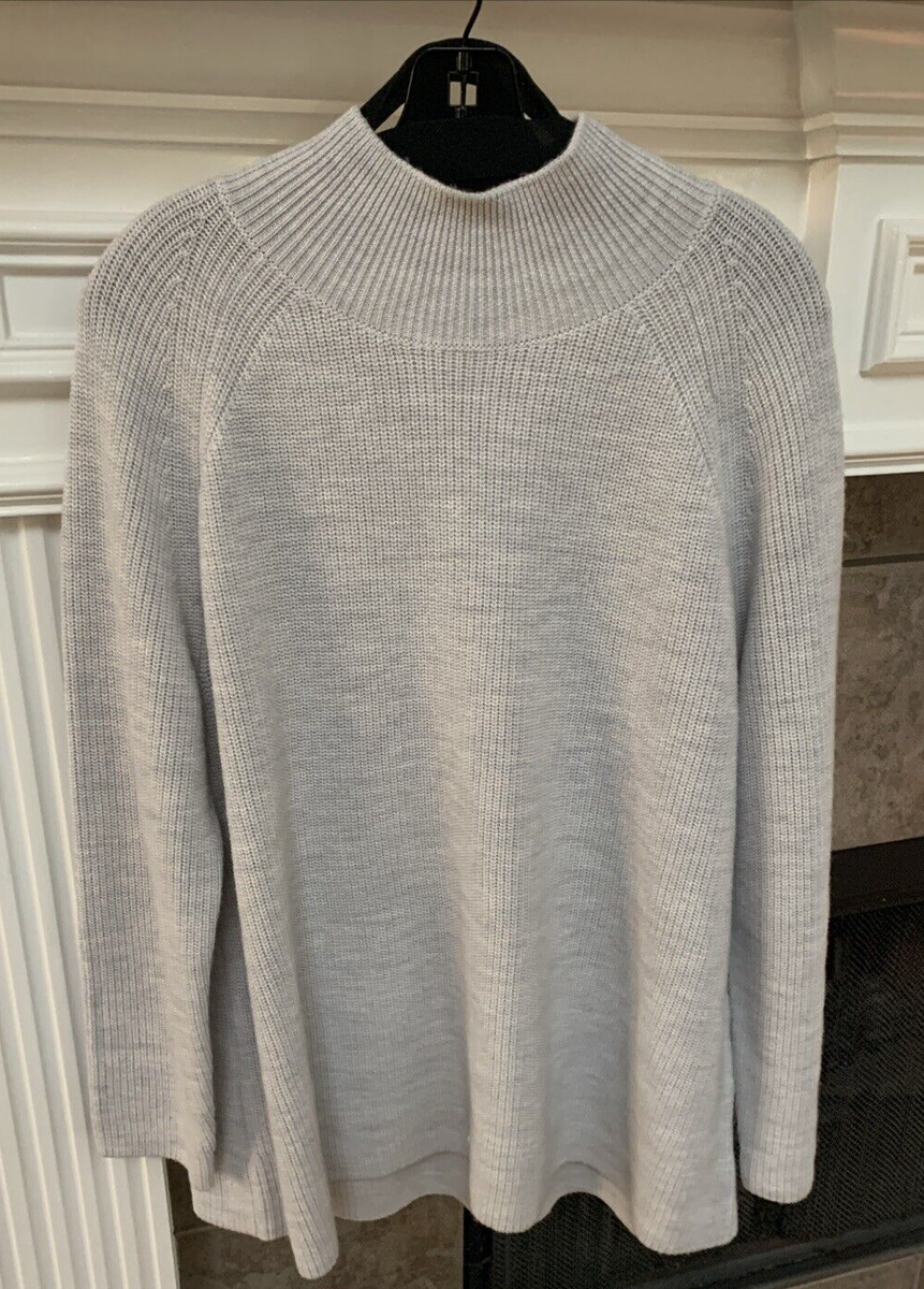 NWT Eileen Fisher Sea Salt Extra Fine Merino Wool Turtle