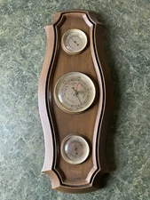 Vintage Airguide Wall Weather Station Thermometer Barometer Humidity