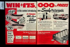 Colchón Sealy Posturepedic Contest Premios 1955 París anuncio impreso vintage 33861