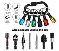 6Pcs 1/4" Hex Shank Quick Release Drill Bits Keychain Aluminum Alloy qw