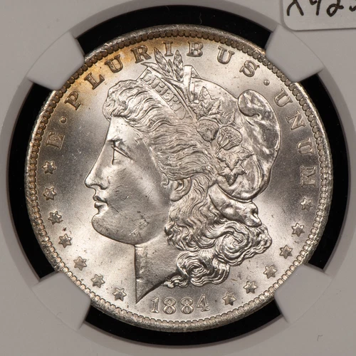 1884-O $1 Morgan Silver Dollar - PQ Frosty Cheek - NGC MS 65 - SKU-X4235