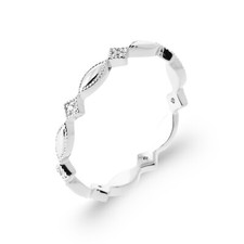 925 Sterling Silver Rhodium Plated Ring Geometric Shapes